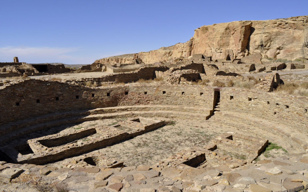 One of the Great Kivas at Pueblo Bonito at Chaco Canyon.