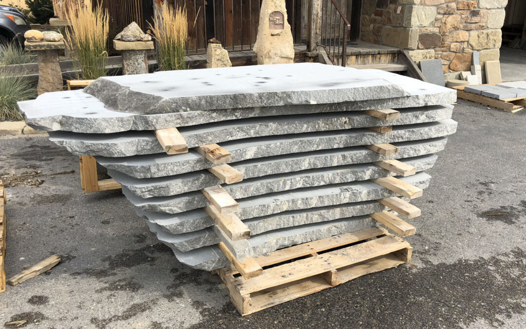 Sawn basalt slabs